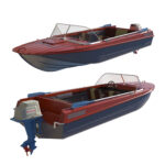 3D model Motor boat Kazanka 5m4 3ds msx Corona Render Blender