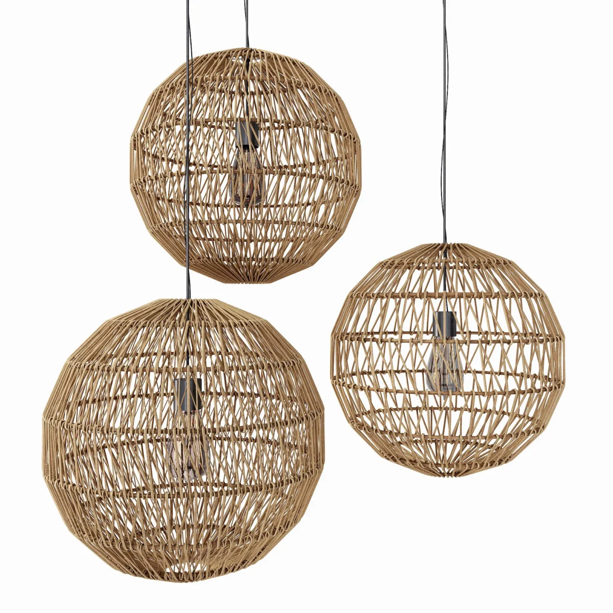 Lamp wood rotang wicker Sphere 3D model download on cg.market 3ds max Corona Render V-Ray