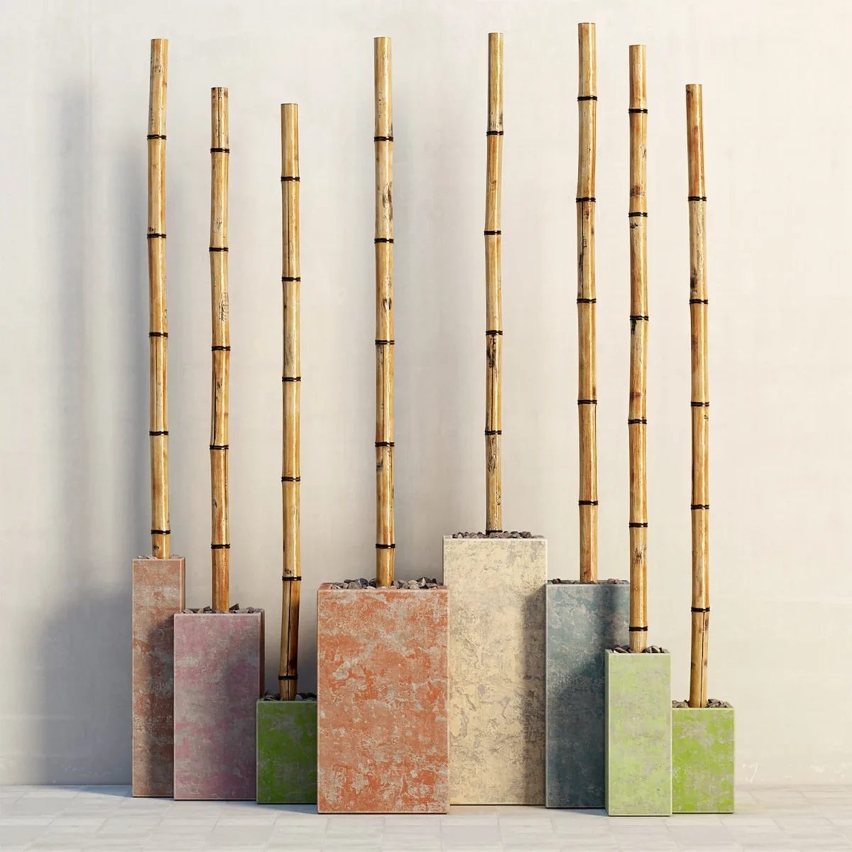 Bamboo decor color box 3D model download on cg.market 3ds max, V-Ray