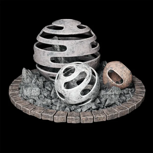 FlowerBad Stone Sphere old 3D model download on cg.market 3ds max, V-Ray
