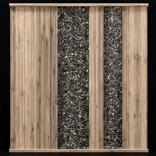 Wall Wood pebble decor N1 3D model download on cg.market 3ds max, V-Ray