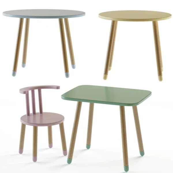 Kids Table and Chairs by Oozor 3D model download on cg.market, 3ds max, Corona Render.
