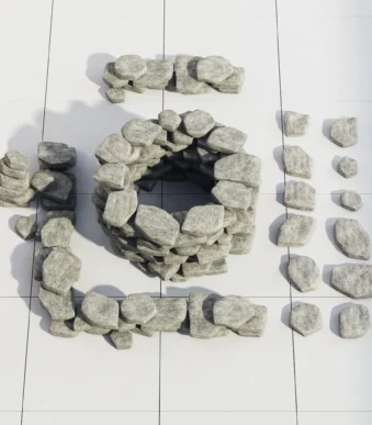 Collection stone decor exsterer 3D model download on cg.market 3ds max, V-Ray