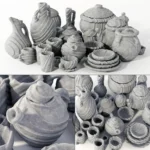 Dishes stone line lecalo N1 3D model download on cg.market, 3ds max, V-Ray