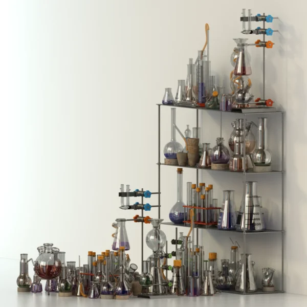 Chemistry dishes N5 3D model download on cg.market for 3ds max Corona Render V-Ray
